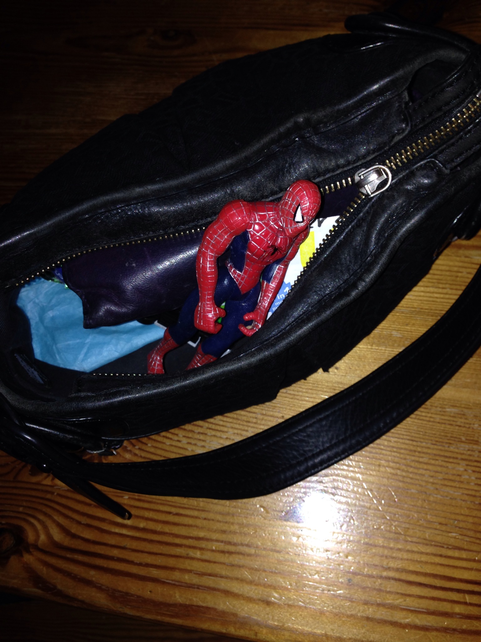 I pulled Spider-Man out of my bag instead of a pen