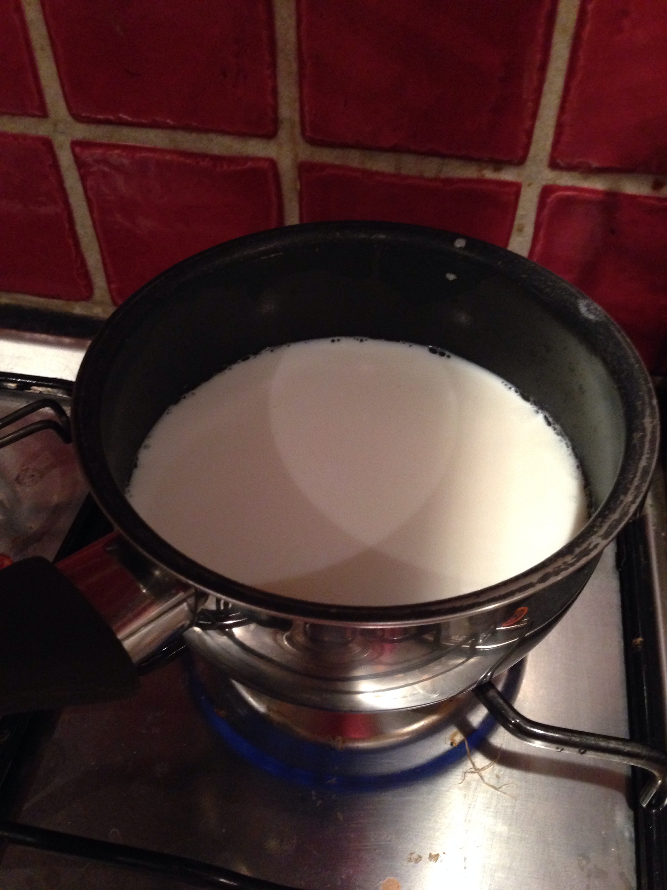 Warming milk for hot chocolate