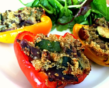 roasted peppers and quinoa