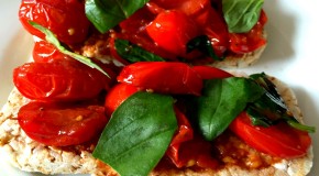 tomato and basil rice cakes
