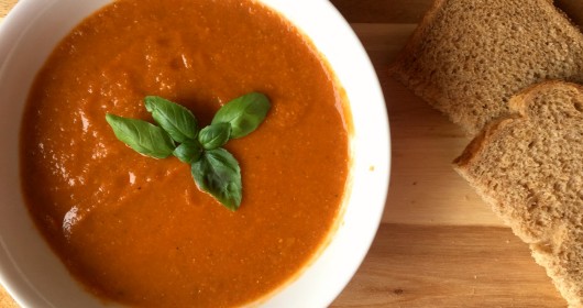 tomato, chick pea and spinach soup