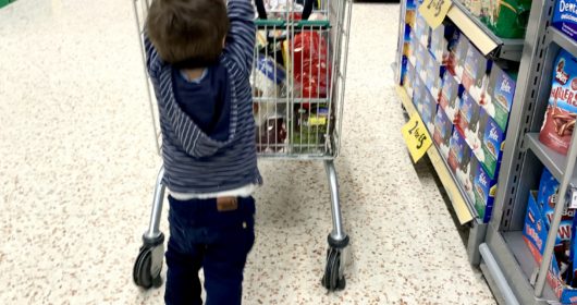 Supermarket shopping with kids