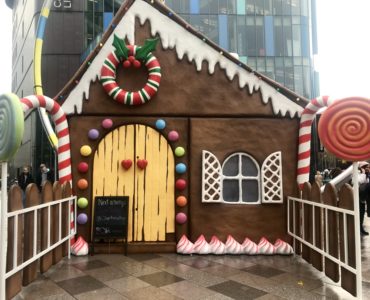 Giant gingerbread house Cardiff