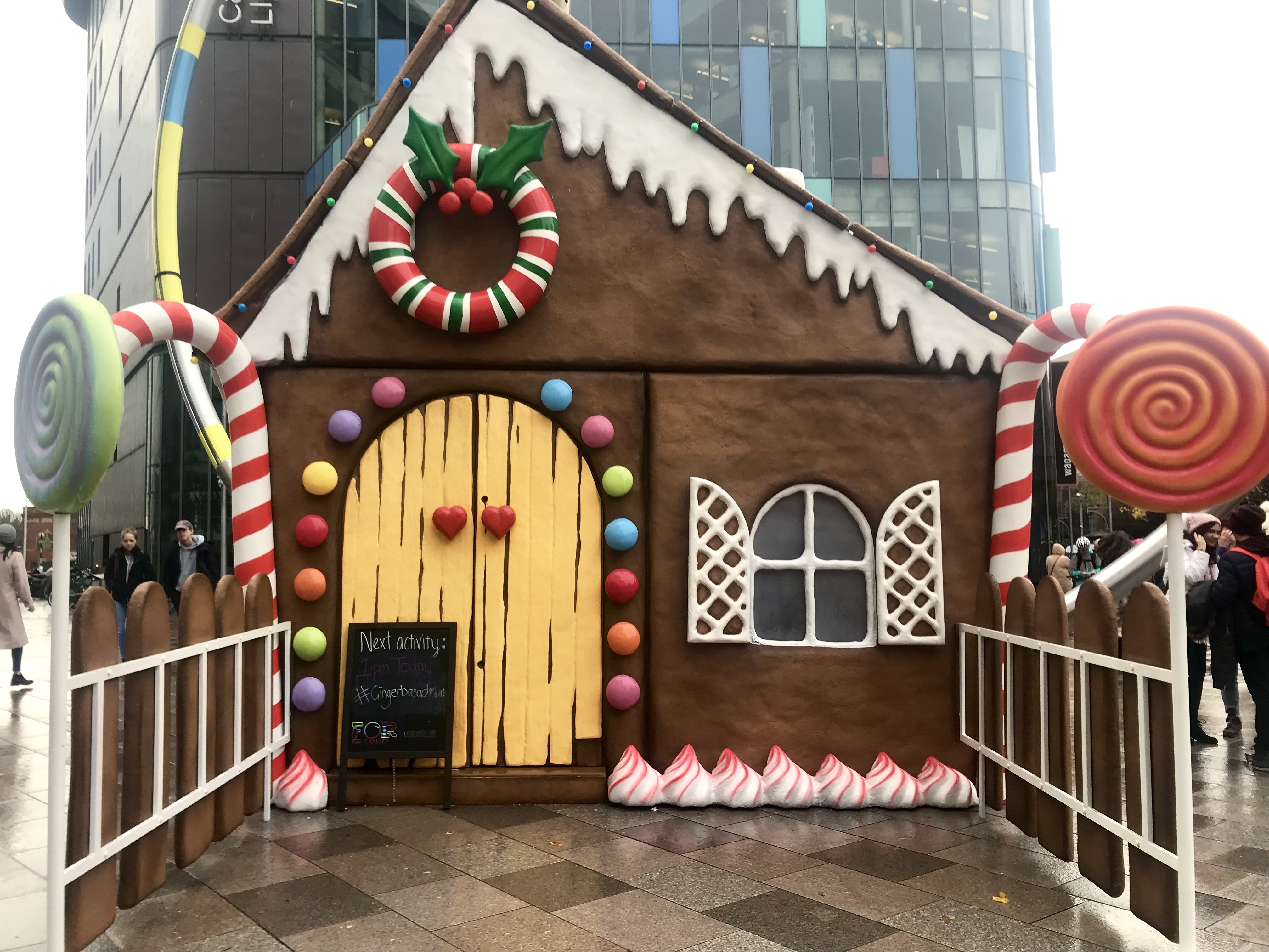 Giant gingerbread house Cardiff